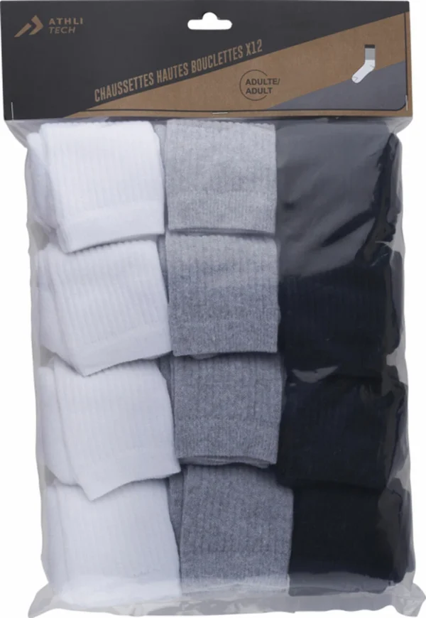 Le moins cher 🔥 CHAUSSETTES MI-HAUTES Multisport Adulte ATHLI-TECH PK 12 TENNIS ✨ excellente qualité 5