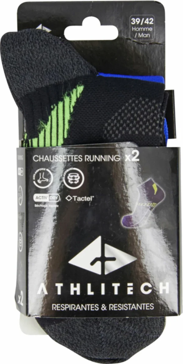 Acheter 🔥 CHAUSETTES Running ATHLI-TECH RUN X 2 SHT TACTEL 👏 en ligne officielle 5