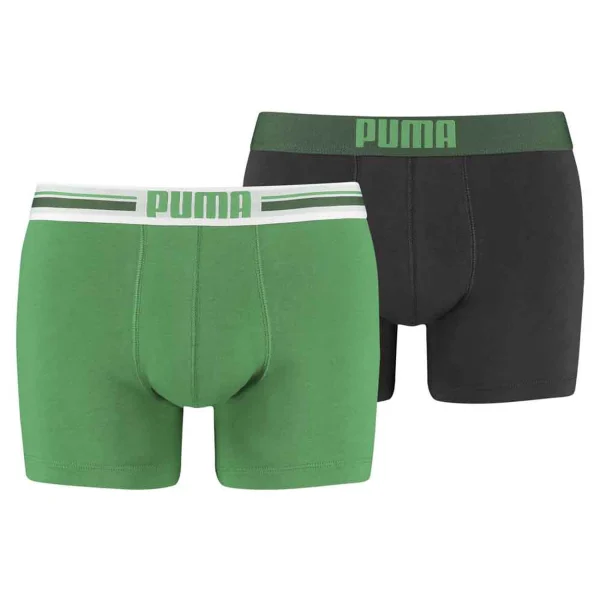 prix abordable Vente flash ✔️ Mode- Lifestyle Homme Puma Underwear Puma Underwear Placed Logo Boxer 2 Pack VERT ❤️ 3