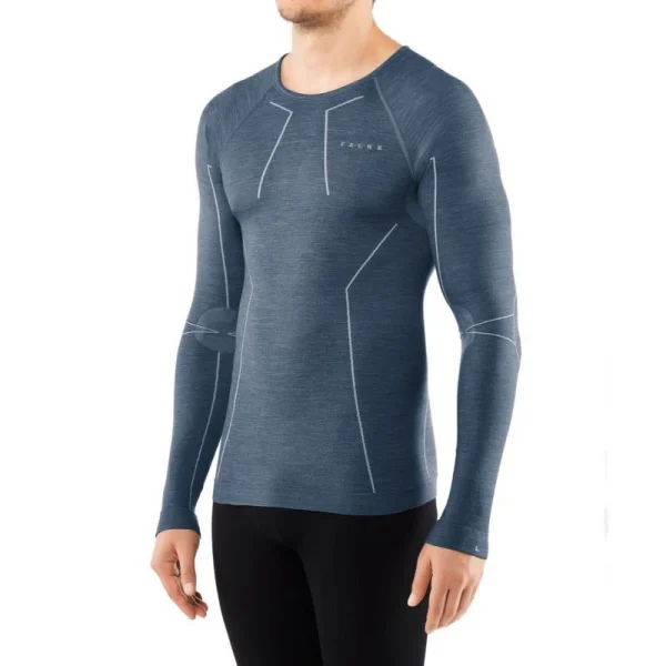en ligne vente Bon marché 🌟 Falke Wool-Tech Long Sleeve Crew – Maillot homme 🎉 3