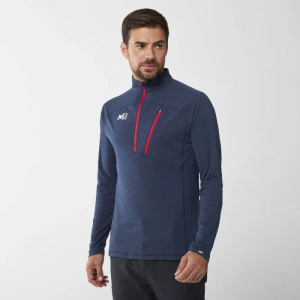 magasin en ligne france Grosses soldes 🌟 Millet Morpho Zip Ls – T-shirt homme 😍 3