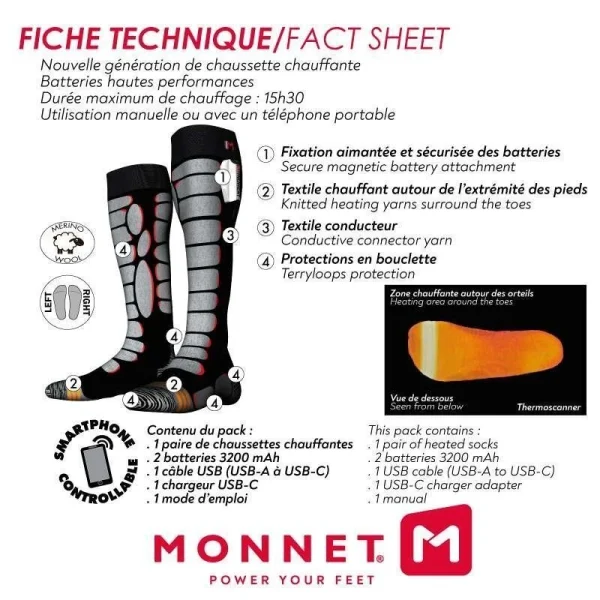 Offres 🥰 Monnet Heatprotech 🧦 Socks 3200 – Chaussettes ski 😀 Boutique officielle 7
